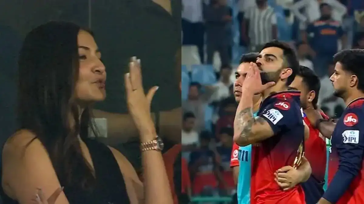 Anushka Sharma and Virat Kohli’s private ‘flying kiss’ celebration after RCB victory goes viral | WATCH