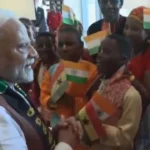 PM Modi greeted with 'Hare Rama Hare Krishna' chants as he begins ...